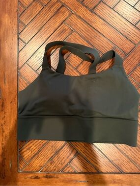 Athleta Dark Olive Green Racerback Sports Bra